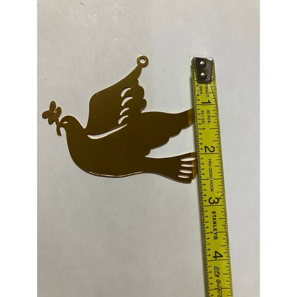 Brass Ornament Dove of Peace Gloria Duchin Modern Minimalist Dove Christmas VTG - Picture 8 of 9
